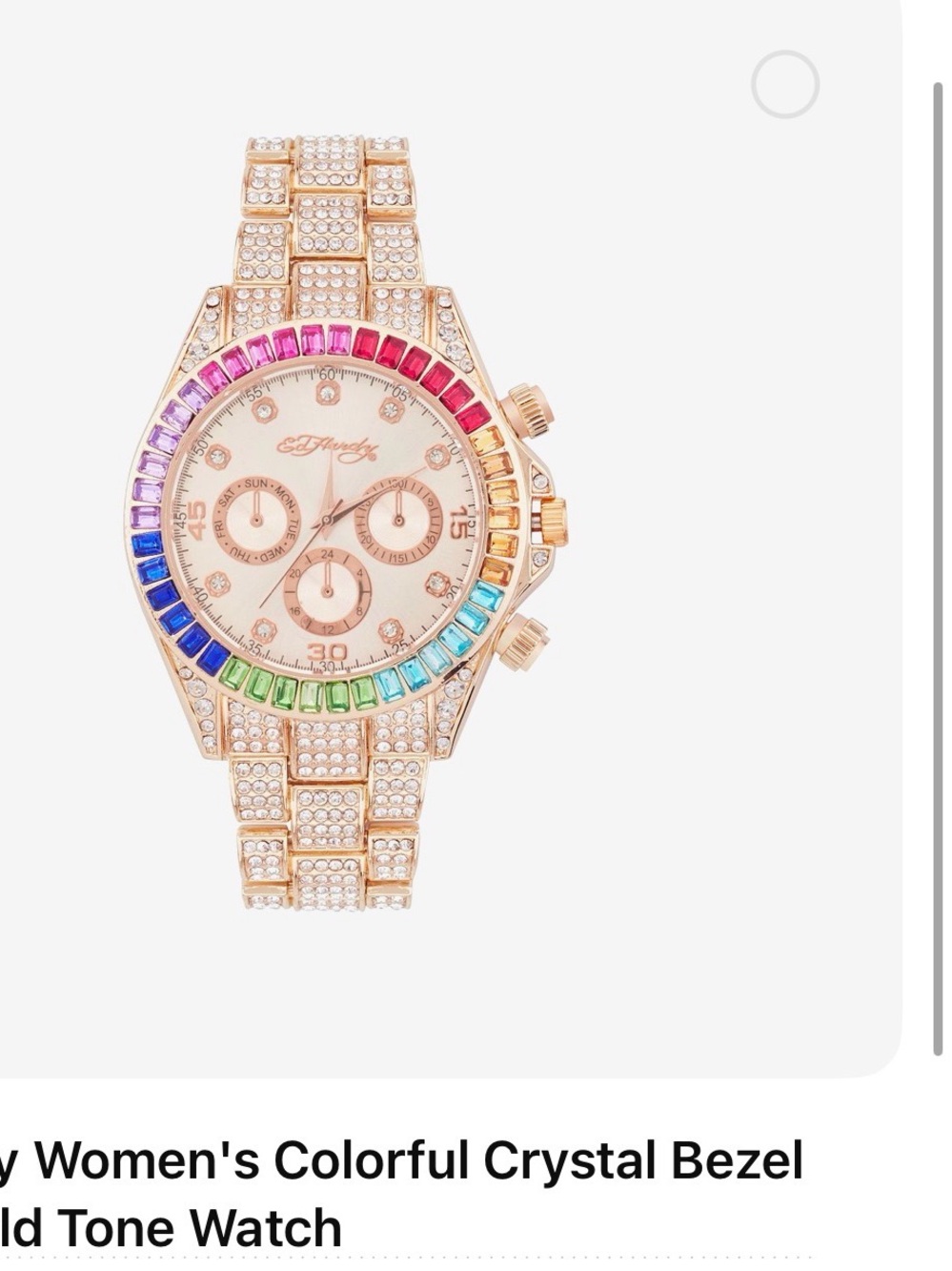 Ed Hardy Women's ColorfulEd Hardy Women's Colorful Crystal Bezel Rose Gold Watch